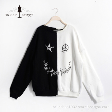Women Sweatshirt O-Neck Woven Unlined Breathable Cartoon Autumn Sweatshirt